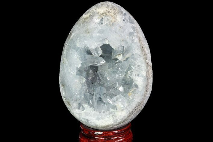 Crystal Filled Celestine (Celestite) Egg Geode - Madagascar #100053